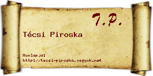 Técsi Piroska névjegykártya