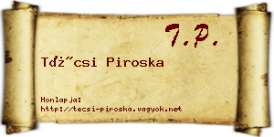 Técsi Piroska névjegykártya